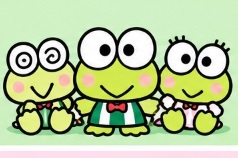 Keroppi with his triplet siblings Koroppi and Pikki