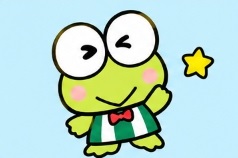 Keroppi winking with a sparkling star
